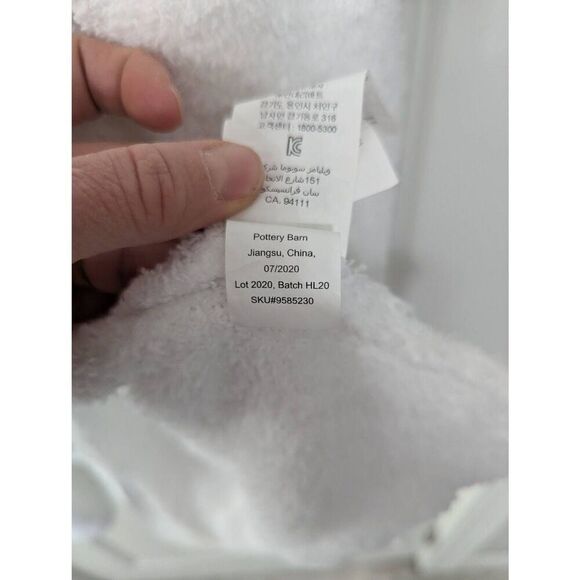Pottery Barn Plush Robe women's size XL white long pockets teddy bath time sleep - Picture 8 of 10